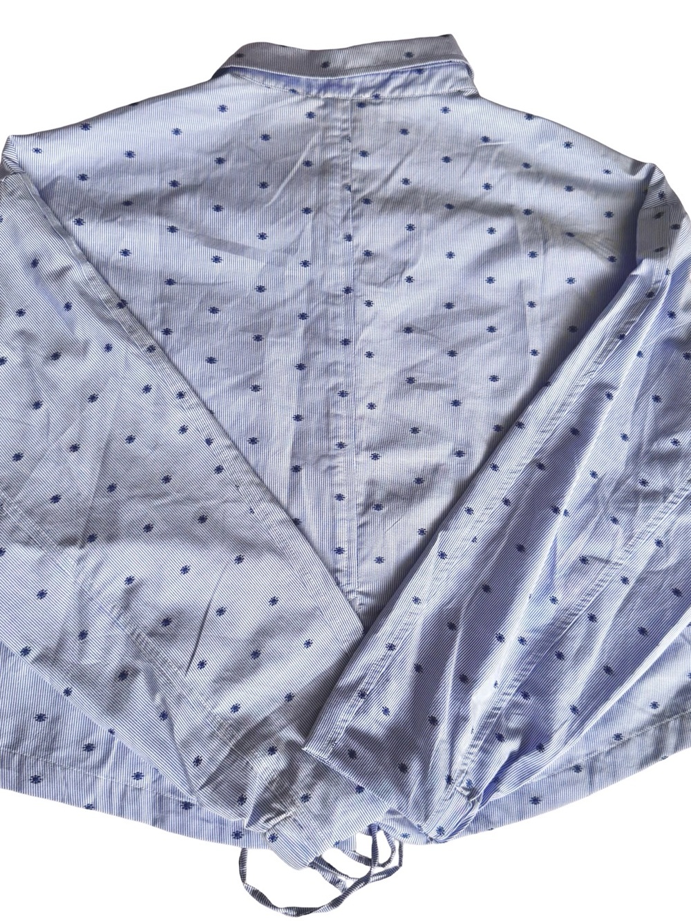 Maeve Anthropologie Women’s Blue/White Cinched Waist Button Down Shirt Size M - Picture 5 of 10